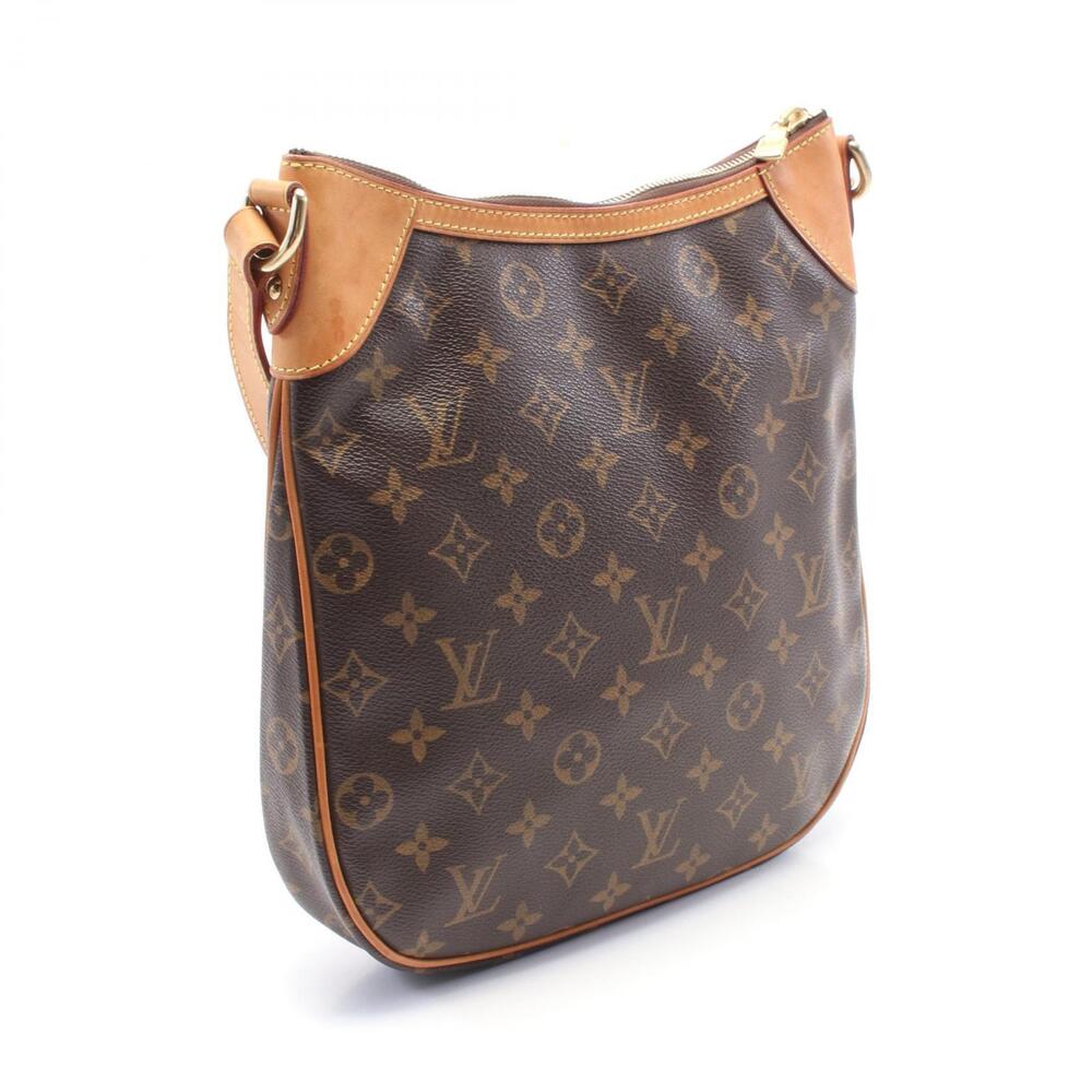 Louis Vuitton Shoulder Bag Brown Monogram Odeon Leather Canvas
